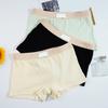 Women Underpants Slim Fit Solid Color Elastic Waistband Cotton Crotch Mid Waist Good Breathability Lady Boxers Female Daily Underwear