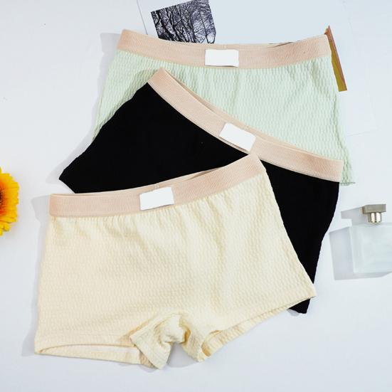 Women Underpants Slim Fit Solid Color Elastic Waistband Cotton Crotch Mid Waist Good Breathability Lady Boxers Female Daily Underwear