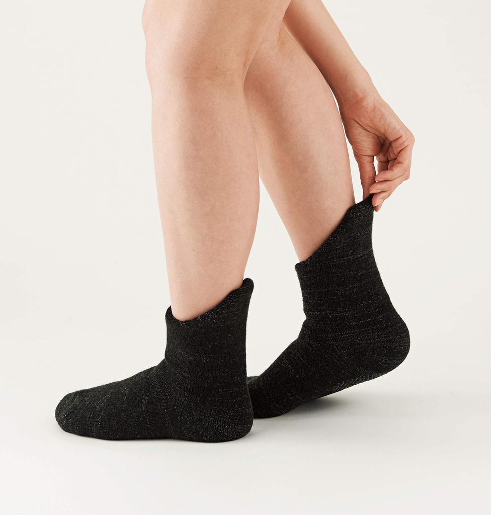 Cojit Binchotan Home Long Ankle Dark Sizes Socks, Socks, Gray, 22.5-25.0cm, Warm, Heat-Relaxing