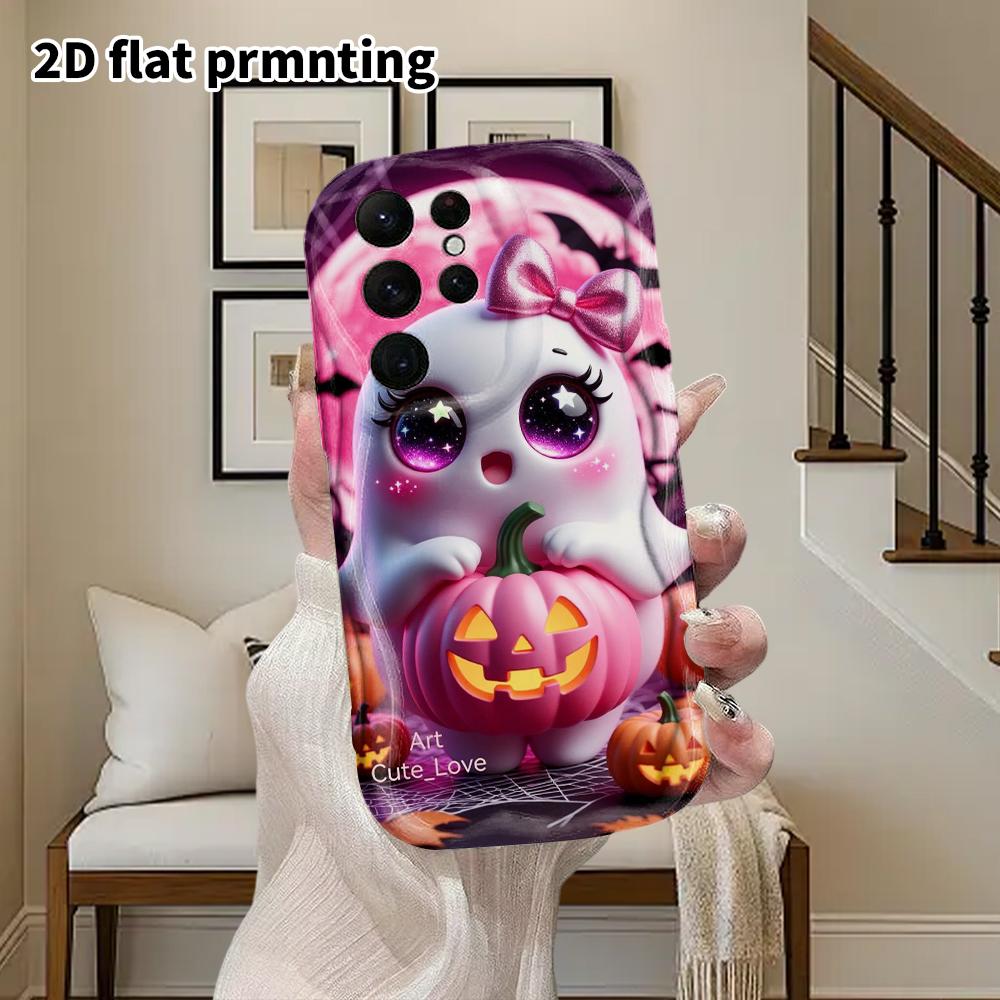 Phone Case: 2D Flat Samsung Galaxy A34 A35 M05 M06 S20 S22 S21 FE Plus 5G Protective Case, Couple Style, Bow Ghost, Christmas and Halloween Gift