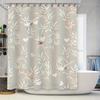 Luxury Birds and Flowers Print Shower Curtain for Bathroom Decor White, Pink Beige Design Fabric Waterproof Bath Cover Size 180X