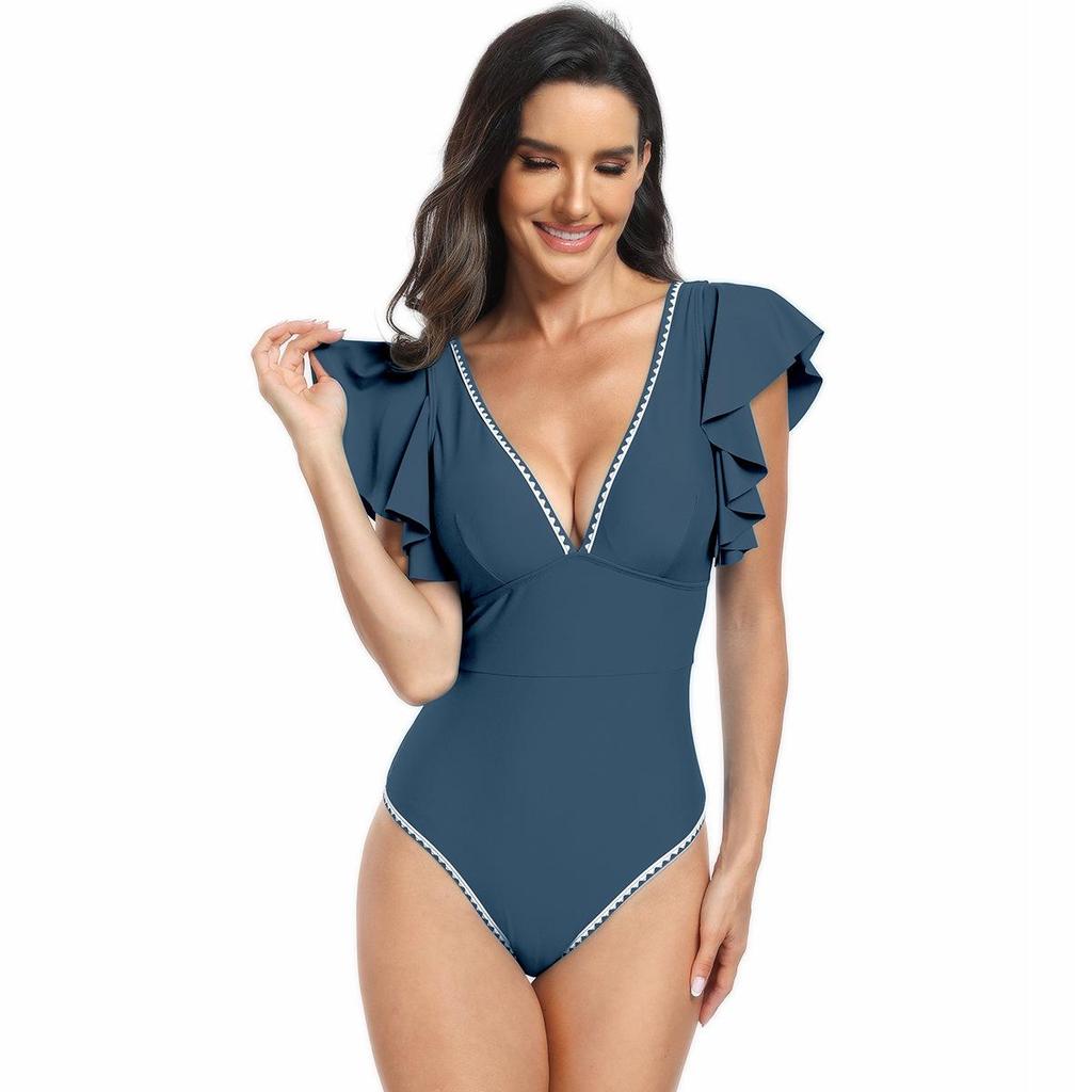 2024 European & American Ruffle One-Piece Swimsuit for Women - Sexy Bikini Swimwear