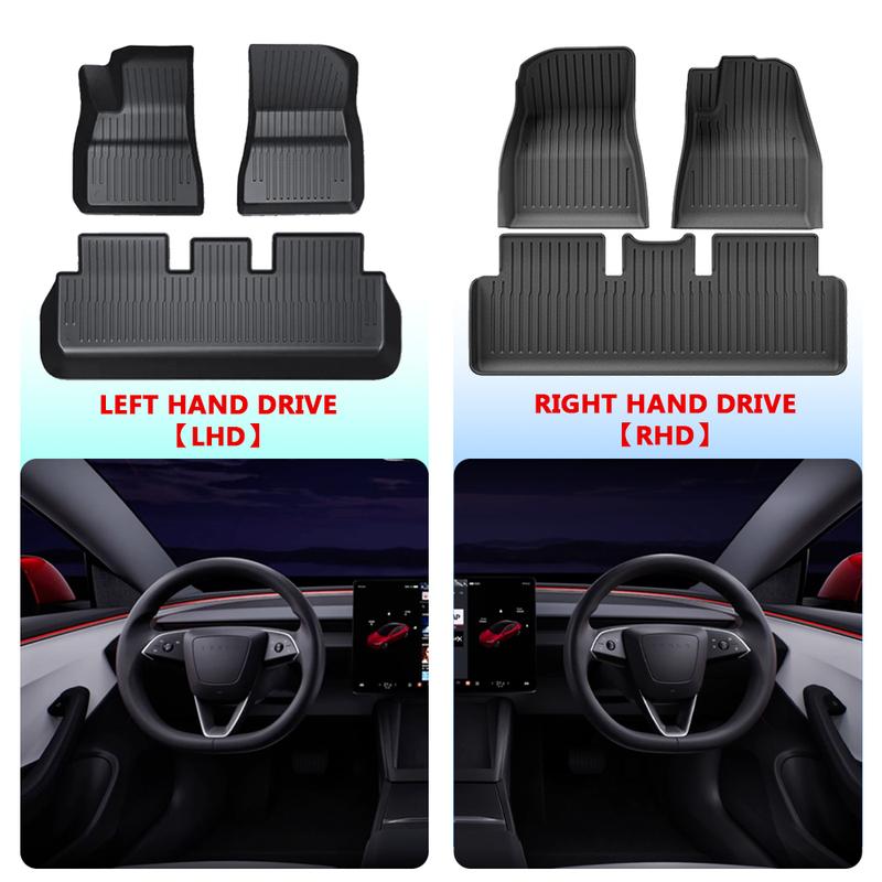 For Tesla Model 3 Highland 2024 Floor Mat TPE Carpet Waterproof Weather-resistant Foot Pads Mats