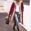 Solid Color Hooded Cotton Double-Sided Slim Fit Cardigan Coat with Long Sleeves