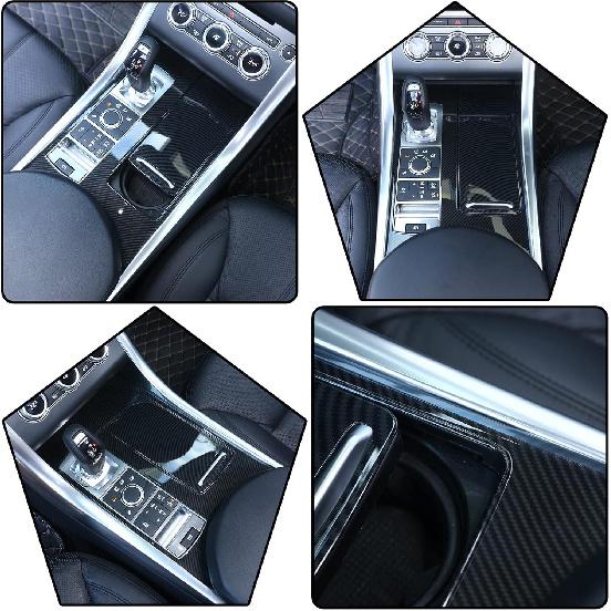 ABS Carbon Fiber Style Plastic Center Console Panel Cover Frame Trim 3pcs for Land Rover Range Rover Sport 2014-2017 Left Hand Drive Accessories