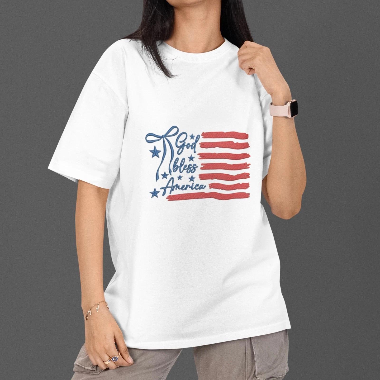 Футболка God Bless America Патриотическая с графикой Флага США Унисекс XXL