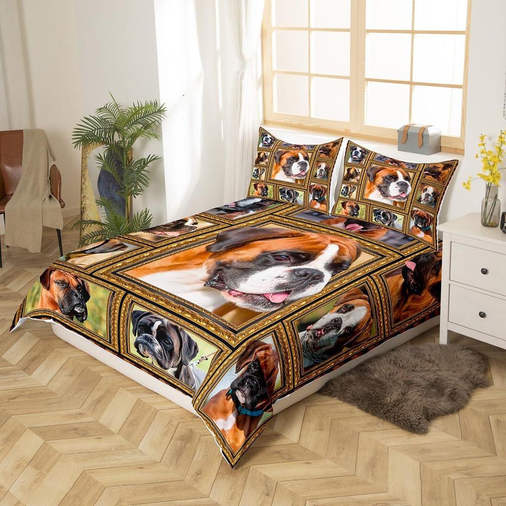 Dog Puppy Down Comforter Set Bedding Set 3-piece Cover Set