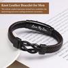 Fashion Snap-button Leather Bracelet - Magnetic Black Twisted Style Stainless Steel Men's Bracelet