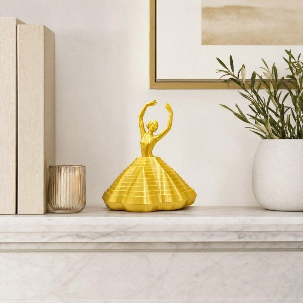 PLA Plastic Spinning Girl Statue Handicrafts Rotating Ballet Ornaments Living Room Party Decor