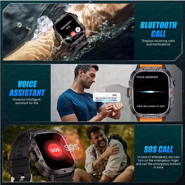 New For Xiaomi Rugged Military GPS SmartWatch Men AMOLED HD Screen Heart Rate Bluetooth Call Waterproof Outdoor Smart Watch 2025
