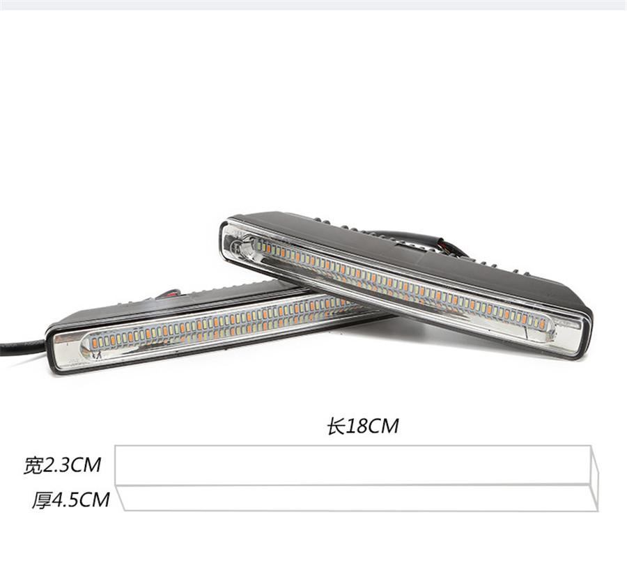 LED Tricolor Daytime Running Turn Signal Light Car Fog Driving Lamp White+Amber