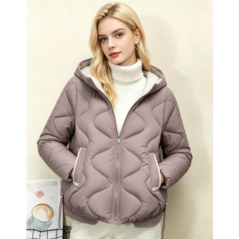 Women S Short Hooded Cotton Padded Winter Casual Coat