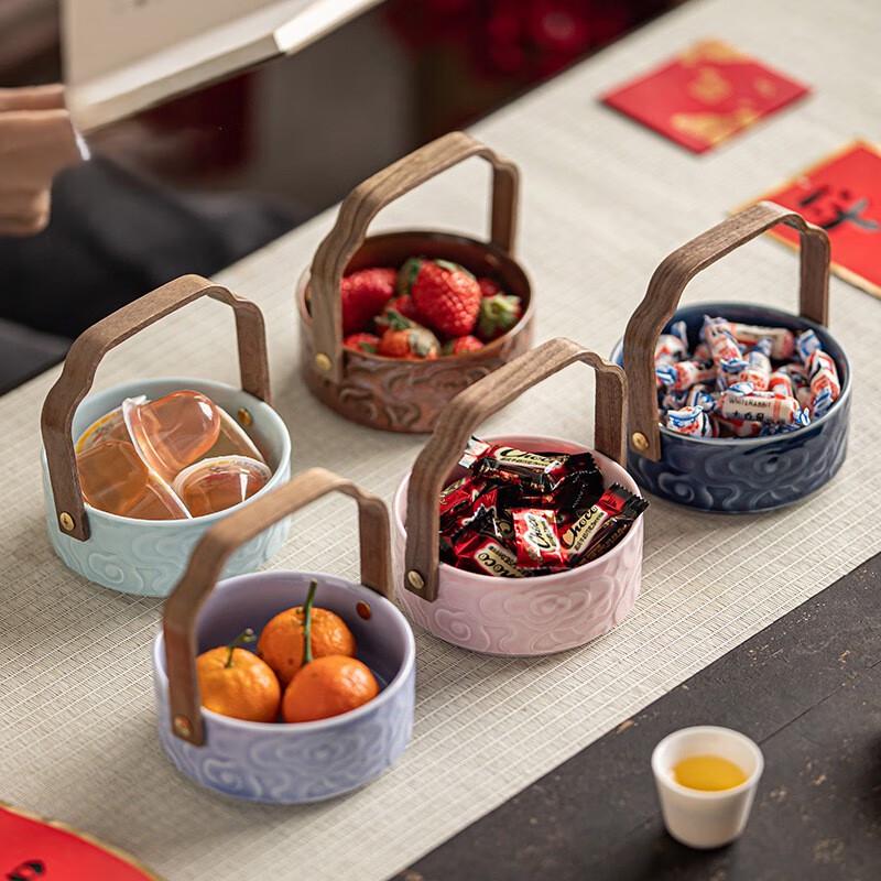 Ceramic Retro Handheld Fruit & Snack Plate 1 piece