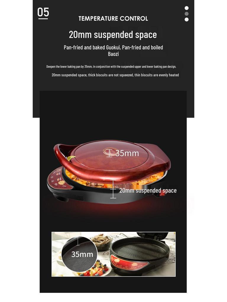 Multi-Functional Electric Griddle: Double-Sided Heating for Frying, Grilling & Pancakes, Large, Deepened, Automatic