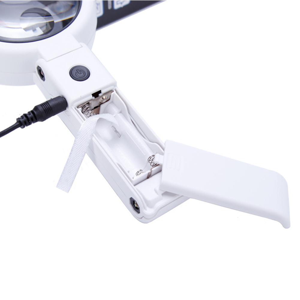 5/11X Magnifying Glass Non Slip Table Lamp Hand Held 8 LED Stand Repair Simple