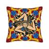 Sicilia Map  Square Pillow Case Polyester Cushions for Sofa Trinacria of Sicily  Casual Pillowcover Home Decor