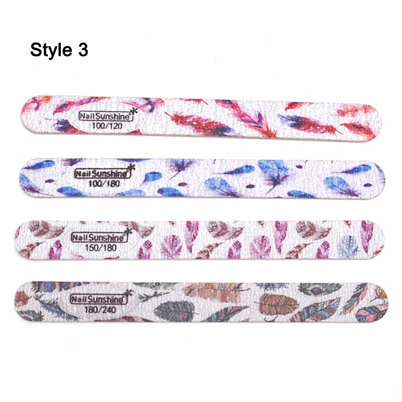 Crescent-Shaped Butterfly Flower Print Nail File - Thin Wood Chip Manicure Shaping and Grinding Tool