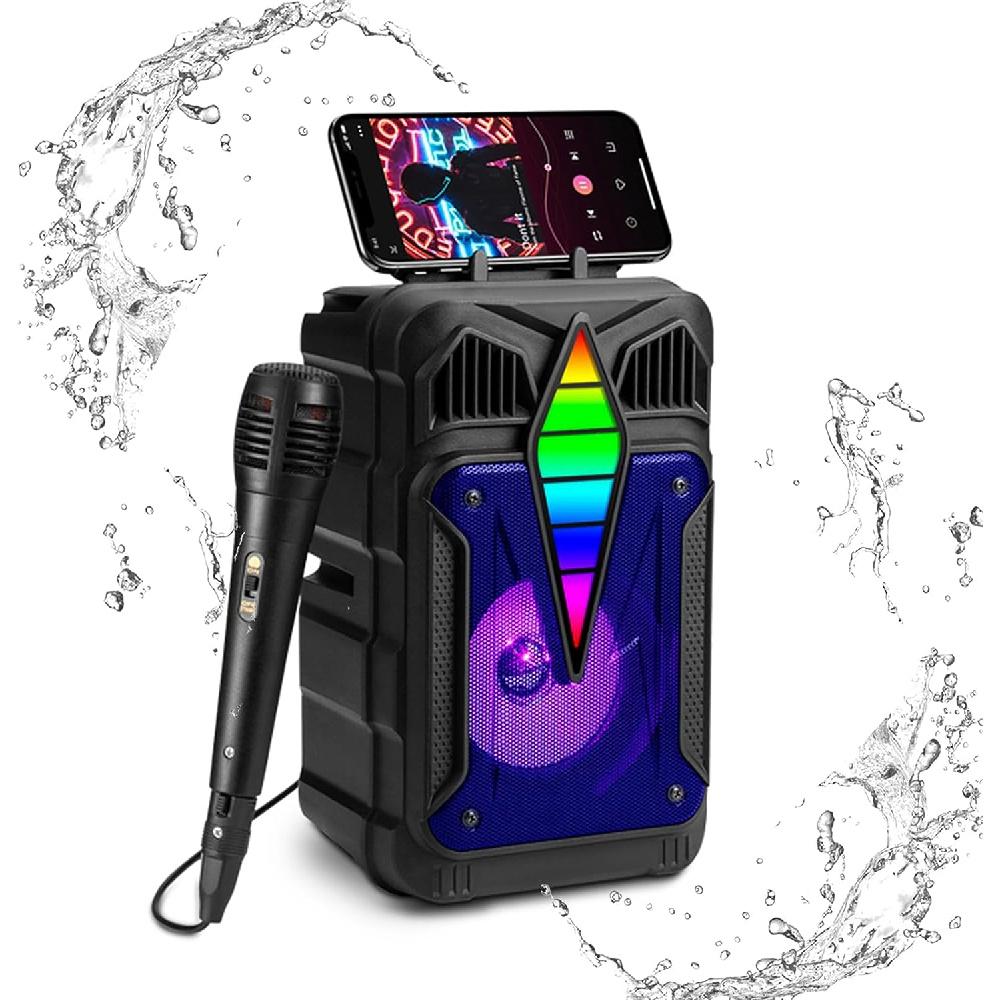 

Водонепроницаемый Bluetooth-динамик IPX5 со звуком HD, многоцветной ритмической подсветкой RGB, временем воспроизведения до 8 часов, сопряжением TWS, портативными беспроводными динамиками