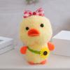 Plush Duck Doll Keychain Bag Accessories With Checkered Bow And Sunflower Decor