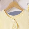 Girls' Casual Set 2025 Summer Children's Fashion Striped Sleeveless Sweet Ruffled Top Wide Leg Pants Set