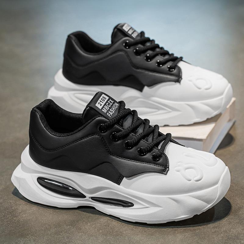 Men Shoes Chunky Sneakers Designer Soft Sole Sport Shoes Fashion Casual Microfiber Leather Height Increased Platform Sneakers
