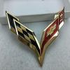 Elegant Zinc Alloy Metal Crossed Flag Emblem For Corvette C7 Stingray Badge