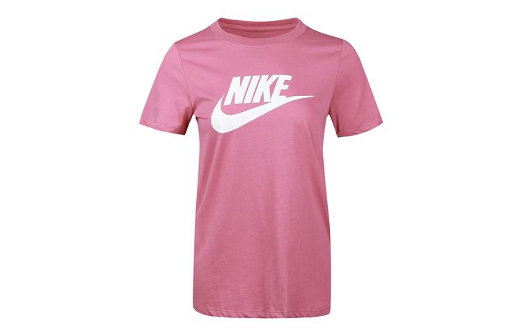 Nike Sportswear Essentials T Shirts Women s Dark Pink Crew Neck Moderate Straight Fit BV6170-614 M