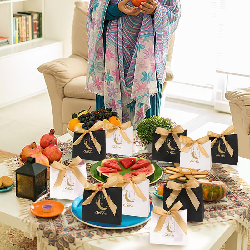 3pcs Art Paper Decoration Ramadan Candy Box Home Eid Al Fitr DIY Packaging For Muslim Celebrations Festival Supplies