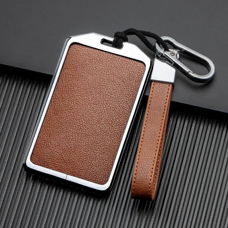Signal Unobstructed, Suitable for Xiaopeng P7 G9 G3 P5 Metal All-inclusive Double-sided Leather Car Key Protective Case