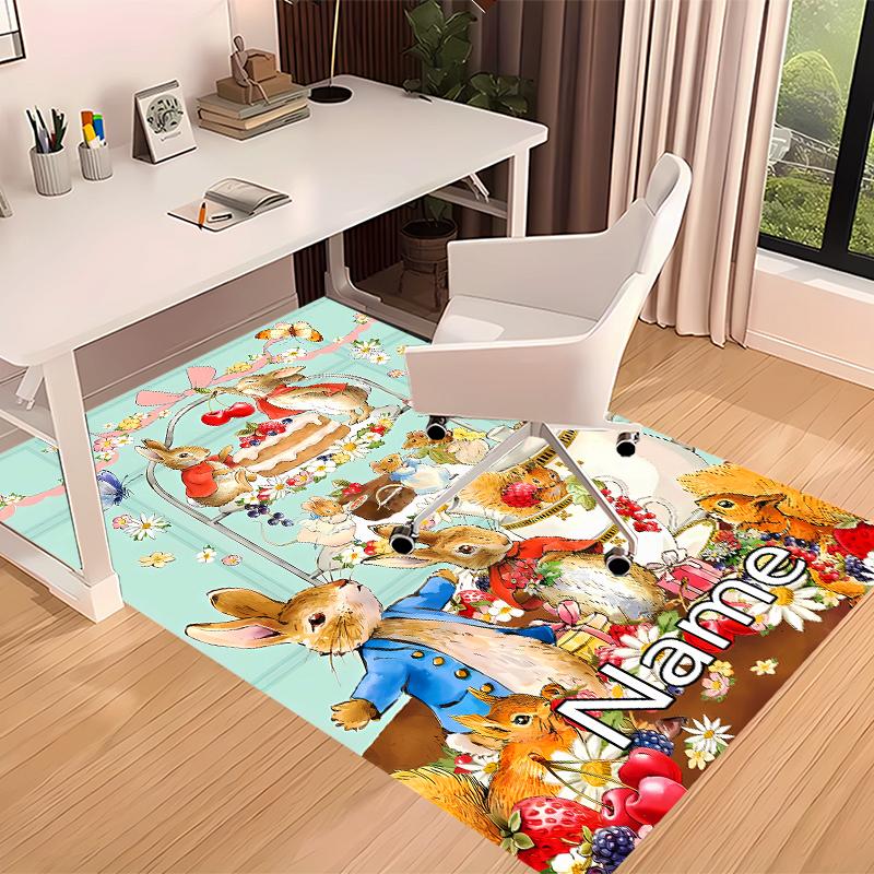 Custom personalization Peter Rabbit Print Area Rug - Soft, Washable Non-Slip Indoor Mat,Living Room,Home&Office Decorative Rug