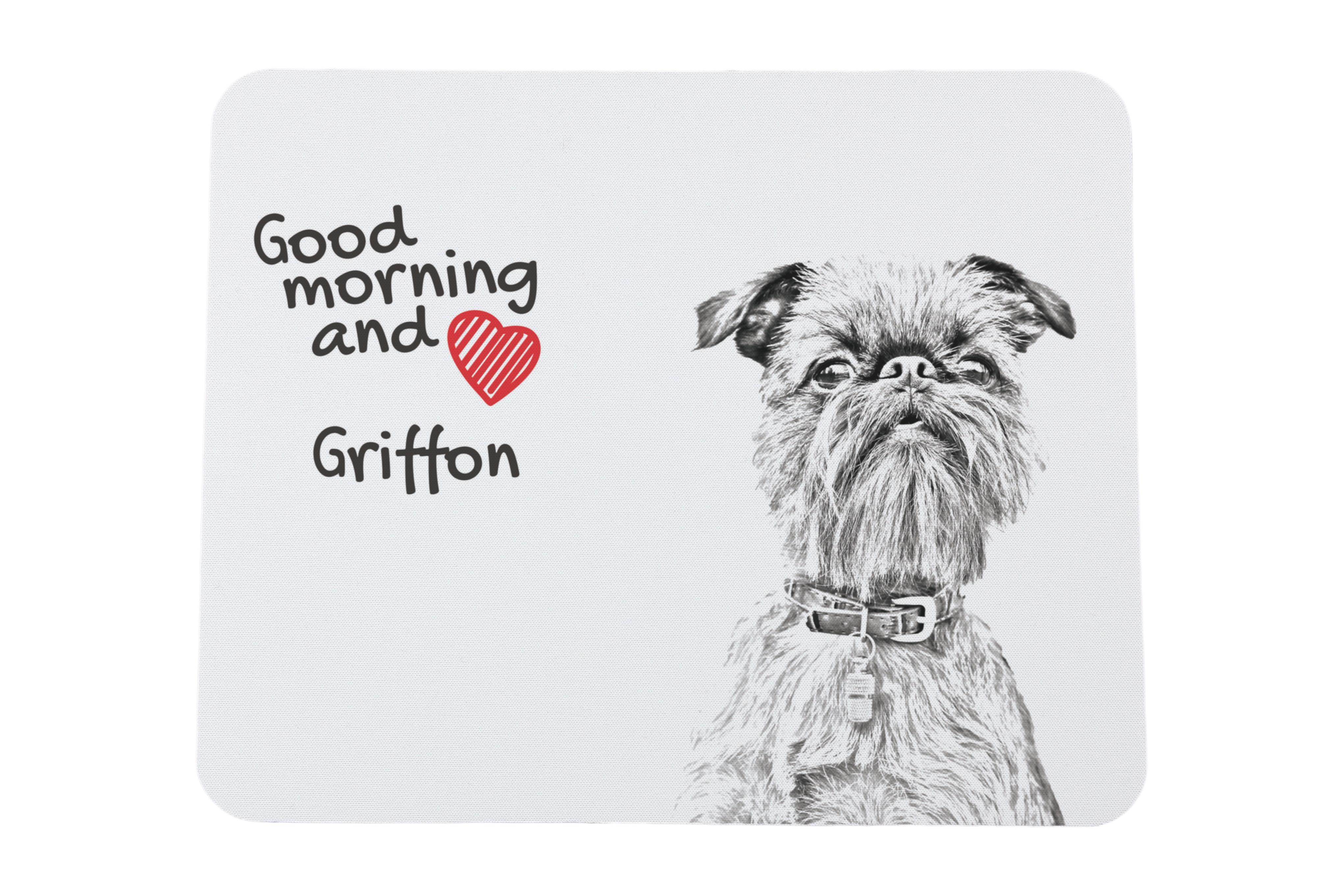 Griffon Bruxellois, Brussels Griffon - mouse pad with print, personalized dog-themed mouse pad, unique gadget for an office worker by Art-Dog brand bi