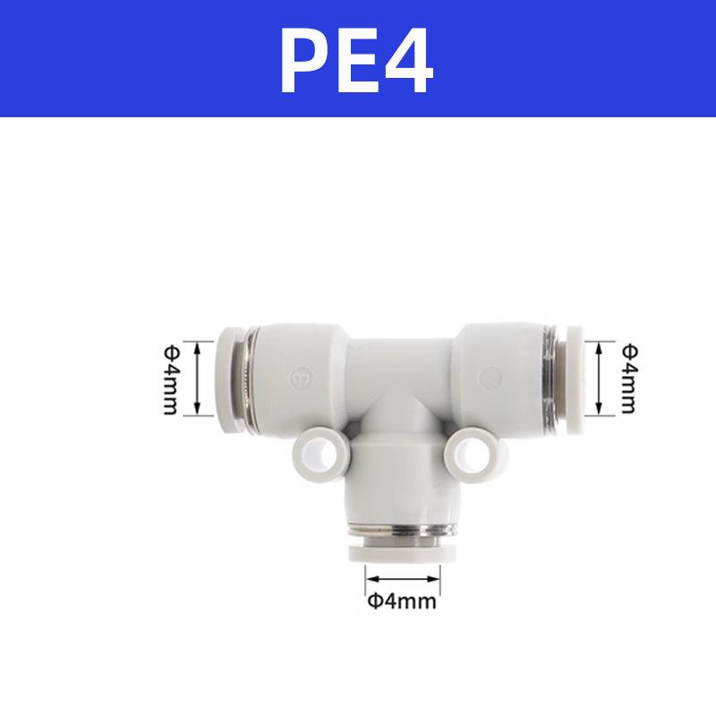 

Yadake Pneumatic T-Type Quick Connector for PE4/6/8/10/12mm Air Hose