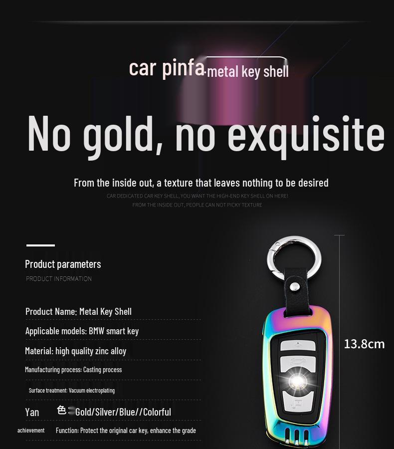 Key Fob Cover for BMW 5 Series 525li, 2 Series, 3 Series 320li, 7 Series, X3 X4 - Compatible with Modifications
