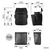 Tajima Safe System Safe Twin Tool Pouch, Nylon Cordura, 2-Tier Medium Size SFKBNC-2M2H