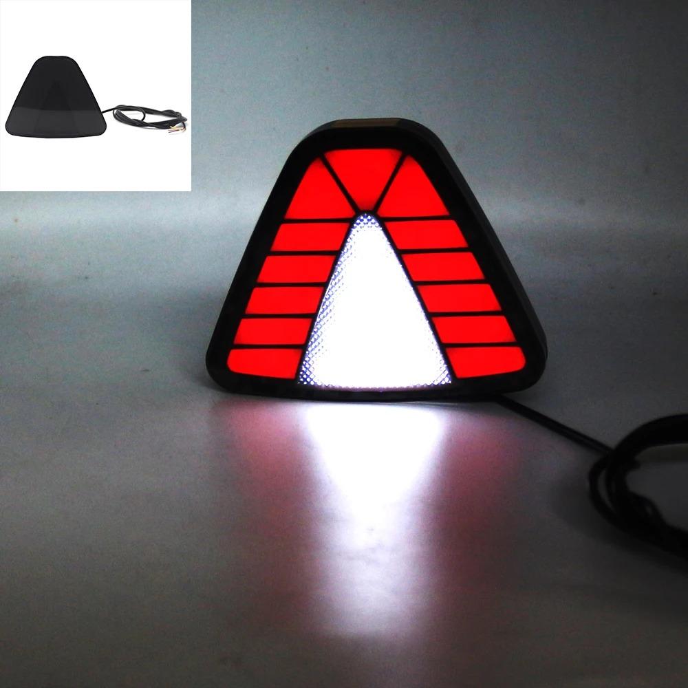LED Car Flash Tail Brake Light 12V Rear Bumper Strobe Lamp Flowing Triangle Taillight For Auto Truck Pickup Motorbike Waterproof