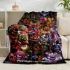 1PC Fnaf Character Collage Flannel Blanket Gift, Suitable for Both Men And Women, Soft Ideal for Beds And Sofa, Birthday Or Christmas Gift