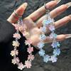 Flower Beaded Mobile Phone Lanyard Crystal Gradient Phone Wrist Lanyard  DIY Hanging Pendant