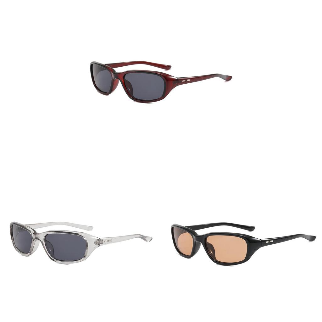 Black Frame Circle Sunglasses With Uv400 Protection For Outdoor Sports And Fashion