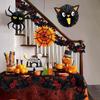 Halloween Schwarzer Ahorn Rosenkette, 65,98 Zoll Seiden-Feiertagsverzierung für Türrahmen, Regal und Heimdekoration Innenbereich
