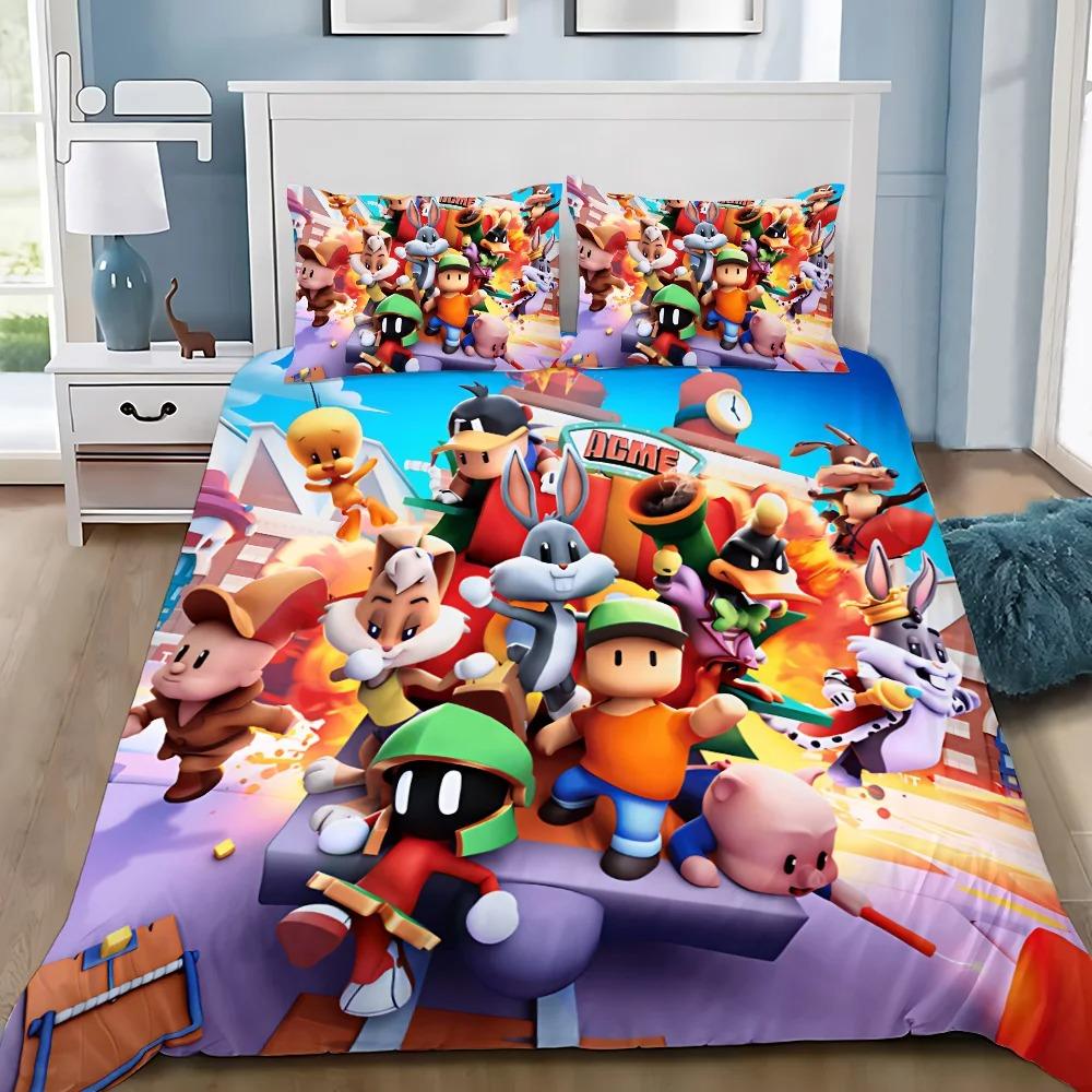 3D Print cartoon Exquisite S-Stumbles Guys Wallpaper Game Bedding Set Duvet Cover Comforter Bed Youth Girls Boys Gift