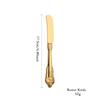 Vintage Western Gold Plated Cutlery Dining Knife Fruit Fork Teaspoon Butter Knife Set Luxury Dinnerware Engraving Tableware Set