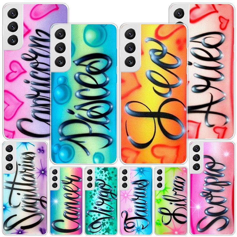 Aries Leo Libra Pisces Virgo Capricorn Phone Case For Samsung Galaxy S24 S25 Edge S26 Ultra S23 S22 S21 Plus S20 FE + Personaliz