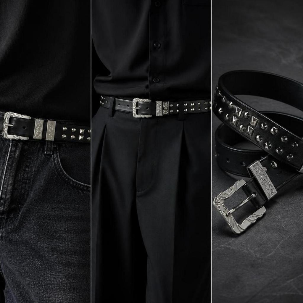 Studded Belt Punk Accessory Streetwear for Jeans