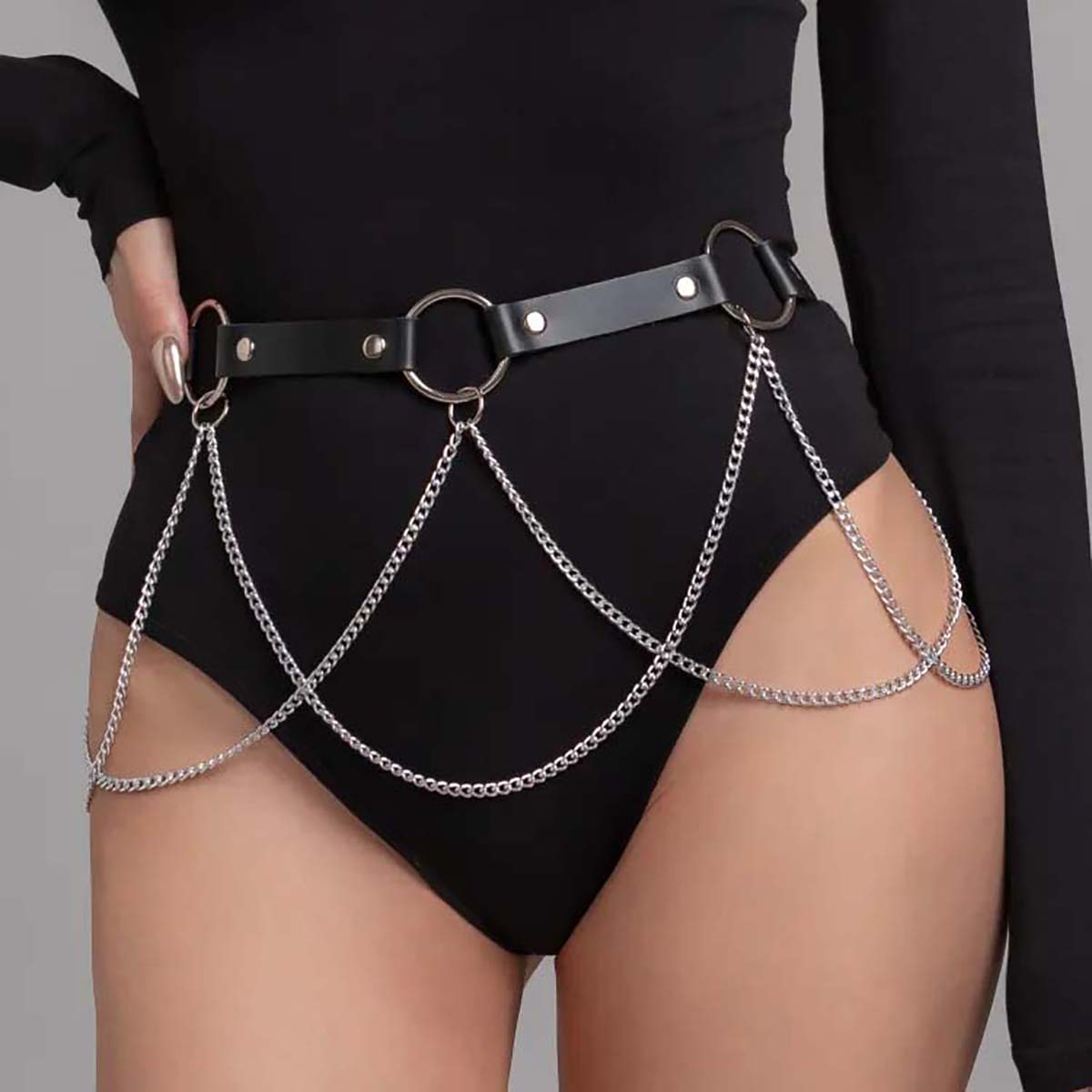

Women S Fashion Belt Harness Belt Plus Size Harness Women S Gothic Pu Leather Chain Belt Festival Outfit Harness Belt L