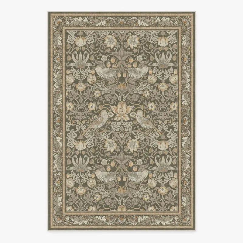 Carpet for Living Room Machine Washable Non-slip Floor Mat Home Decoration Large Size Vintage Floral Rug Soft Comfortable Rugs