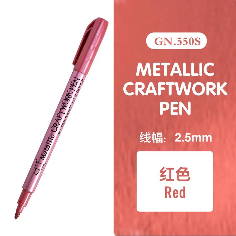 Double Tip Metallic Gold Silver Marker Pen Permanent Art Marker Crafts DIY Painting Pens Card Making Stationery Art Supplies
