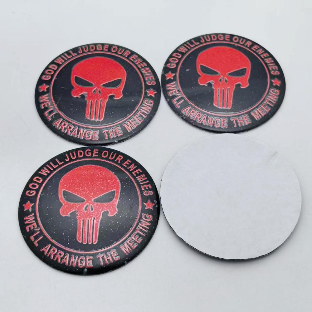 4pcs 45mm 56mm 65mm Skull Logo Emblem Car Stickers Accessories for Car Wheel Center Caps Hub Cap Rim Dust Cover Badge Replace