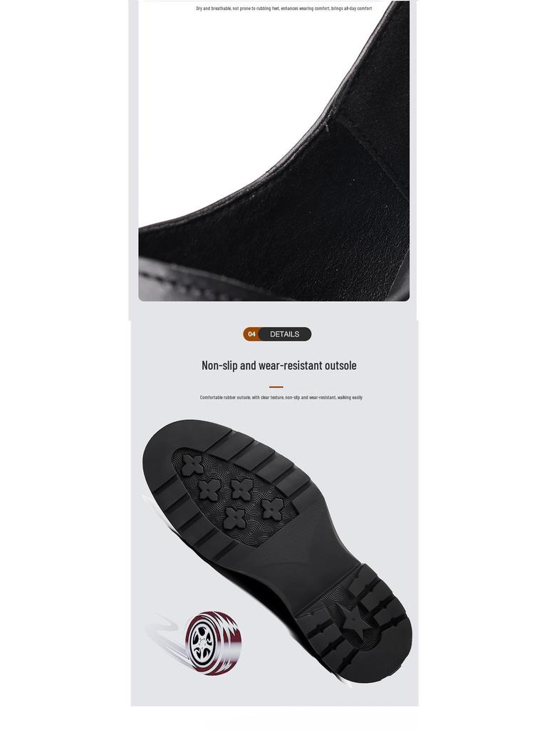 Men's Genuine Leather Brogue Shoes - Formal, Trendy High-end British Style with Thick Soles