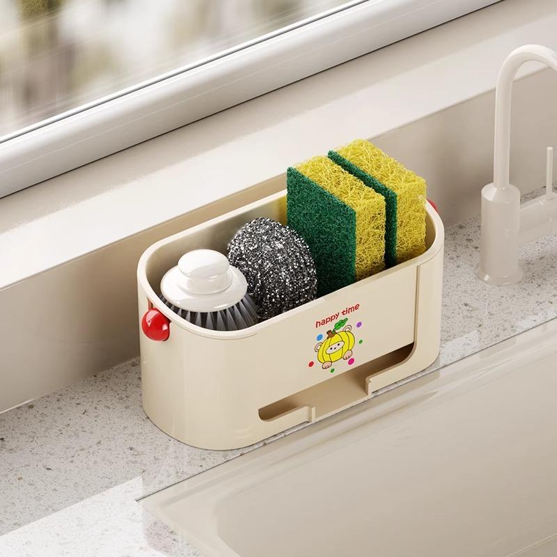 Sink Draining Rack Kitchen Sponge Rag Draining Rack Bowl Rack Countertop Rag Dish Washing and Storage Rack