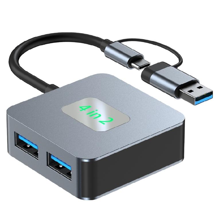 

USB C+USB 10Gbps Hub 4 in 1 USB 3.2 Multiport Adapter 10Gbps Port USB C Hub 4 Port USB 3.2 Hub USB Adapter for PC Laptop 1